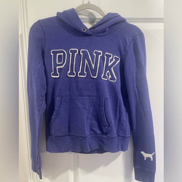 Victoria's Secret Tops - Victoria's Secret Purple Hoodie with White Accents
